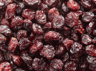 Dried cranberries closed up background