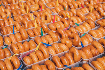 glazed donuts, sweet turkish pastry for sale -