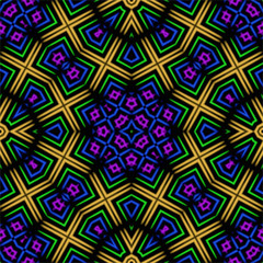 Pattern tile, ornate geometric pattern and abstract colored background