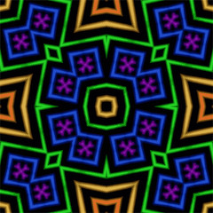 Pattern tile, ornate geometric pattern and abstract colored background