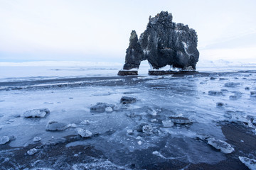 Hvítserkur, a strange lava-rock in the sea.
