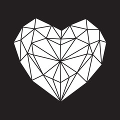 Abstract geometric heart vector illustration