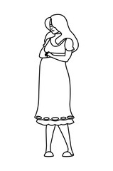 beautiful pregnancy woman character