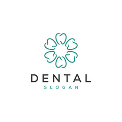 dental flower concept vector logo design