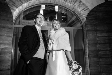 Naklejka premium Sposi in Inverno