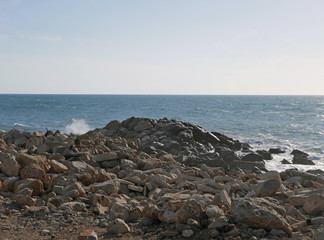 Fototapeta na wymiar bella vista della riva del mare