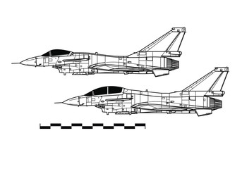 Chengdu J-10. Outline drawing