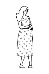 beautiful pregnancy woman character