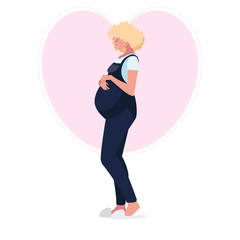 beautiful pregnancy woman in heart character