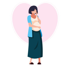 beautiful pregnancy woman in heart character