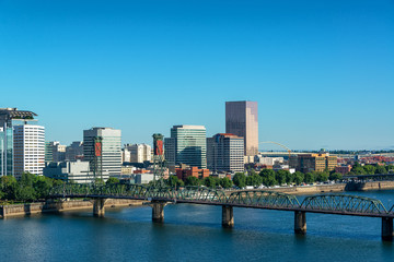 Fototapeta na wymiar Downtown Portland, Oregon Cityscape View