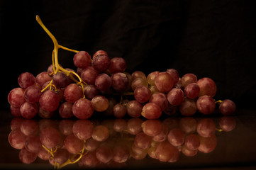 Grape on dark background