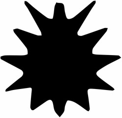 Ornate abstract black symbol on white background