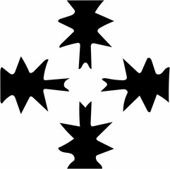 Ornate abstract black symbol on white background