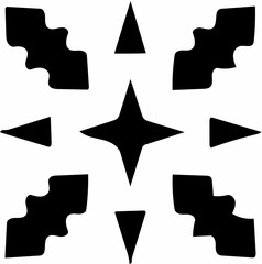 Ornate abstract black symbol on white background