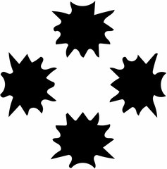 Ornate abstract black symbol on white background