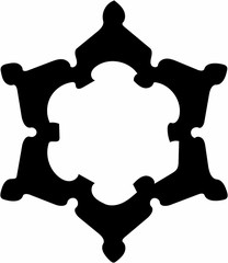 Ornate abstract black symbol on white background