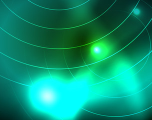 Neon circles abstract background