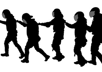 People of special police force on white background