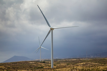 Wind turbines on the island as an ecological source of cheap energy.
