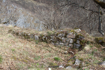 The ruins of an ancient stone Klek fortress on the hill near Zlatar mountain, Serbia