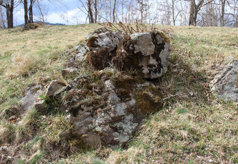 The ruins of an ancient stone Klek fortress on the hill near Zlatar mountain, Serbia