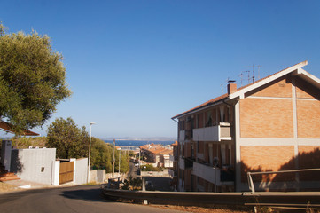 Fototapeta premium The streets are sunny in the old European southern tourist town on the southern island.