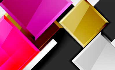 Bright colorful square shape blocks geometrical background