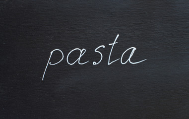 Fototapeta premium Word pasta on slate
