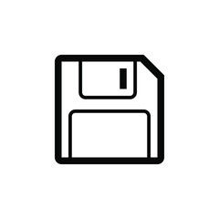 Floppy Disk vector border icon. This icon use for admin panels, website, interfaces, mobile apps