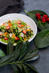 Baby Mixed Lettuces Salad with Strawberries