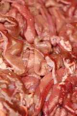 Raw pork for cooking at street food