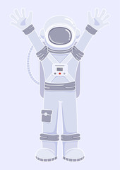 Astronaut in spacesuit on isolated background
