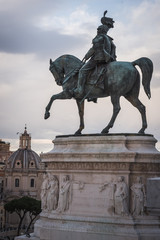 Fototapeta na wymiar The statue at the Vittorio Emanuele II monument in Rome
