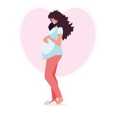 beautiful pregnancy woman in heart character