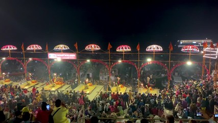 March 2019, India, Religious Hindu ceremony at night, tc01