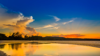 Landscape Sunset in the summer sea of Asia