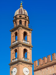 Fototapeta premium Faenza IT: Piazza del Popolo, Medieval Palace, Cathedral, The Artistic Ceramics