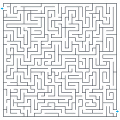 Maze, labyrinth, vector illustration. Square maze. High quality vector.