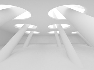 White Architecture Construction Modern Interior Background