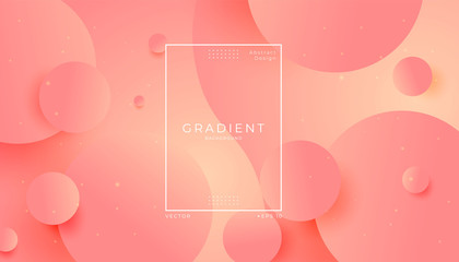 Abstract modern round 3D background. Gradient effect pink orange ball shape element. Vector template designs for poster, web, mobile, print, presentation, ui,ux.