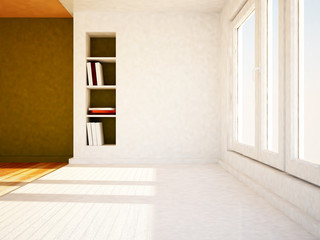 empty room with a niche, 3d