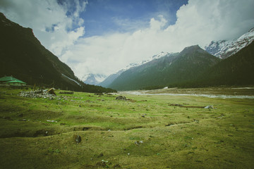 landscape with lake and mountains