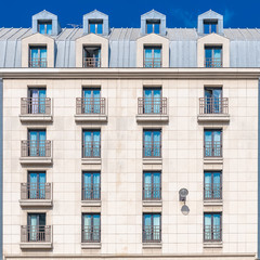 Paris, beautiful building, typical parisian facade 