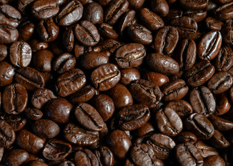 Closeup of coffee beans