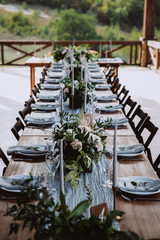 Wedding table settings and floral design