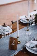 Wedding table settings and floral design