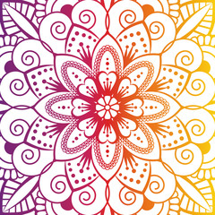 luxury ornamental mandala design background rainbow color, multicolored. Vector illustration