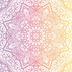 luxury ornamental mandala design background rainbow color, multicolored. Vector illustration