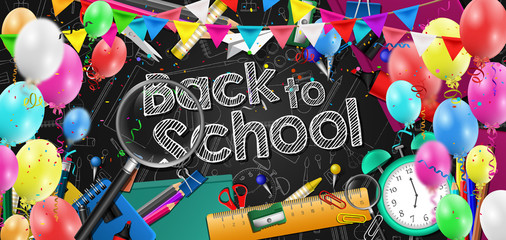 Welcome Back to School - Back to School Vector Illustration. Back to school education with school supplies - Back to school isolated vector.